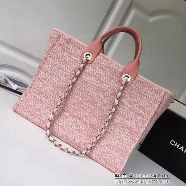 香奈兒CHANEL 2018早春度假系列最新火爆大號帆布沙灘包手提購物袋 DSC1297